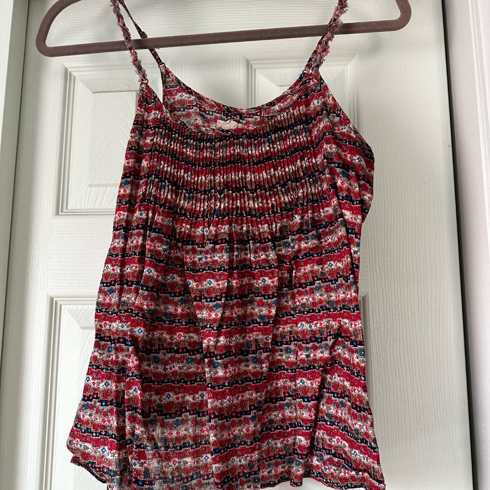 aerie Pleated Floral Tank
